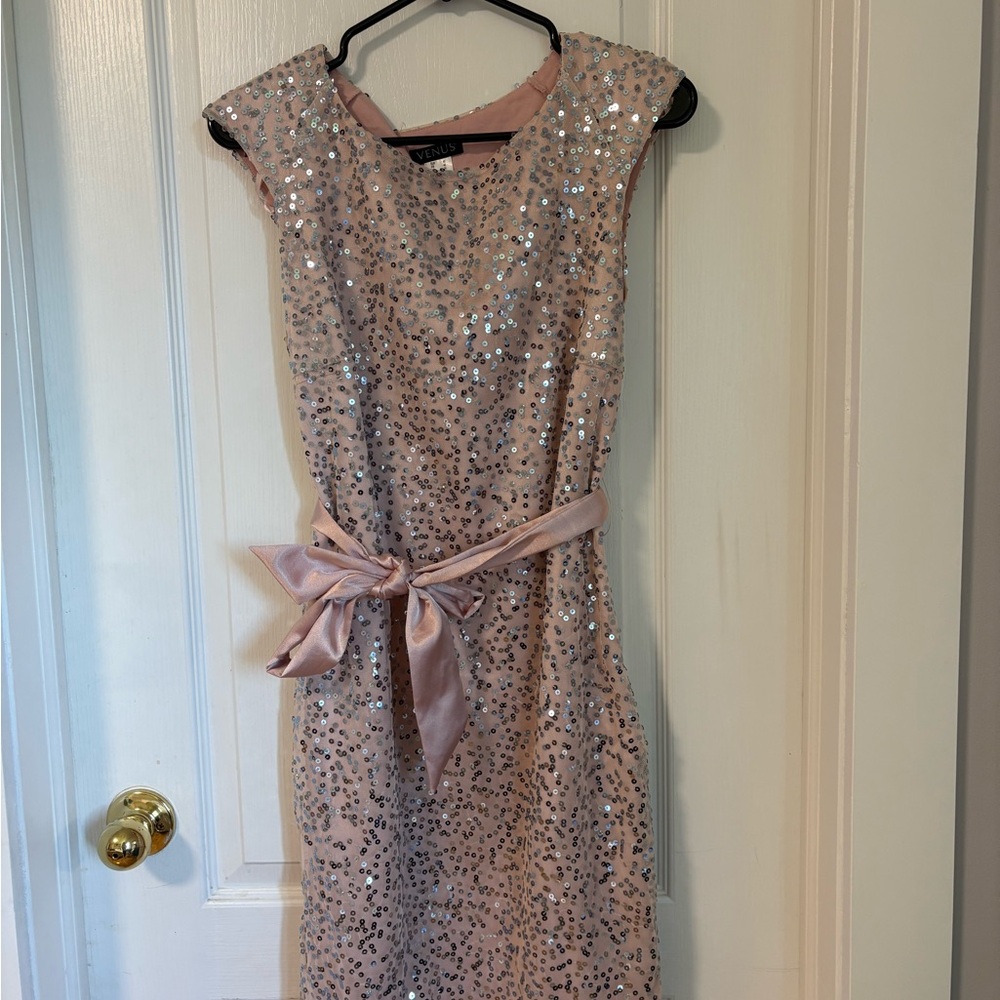 VENUS Blush Pink Sequin Dress